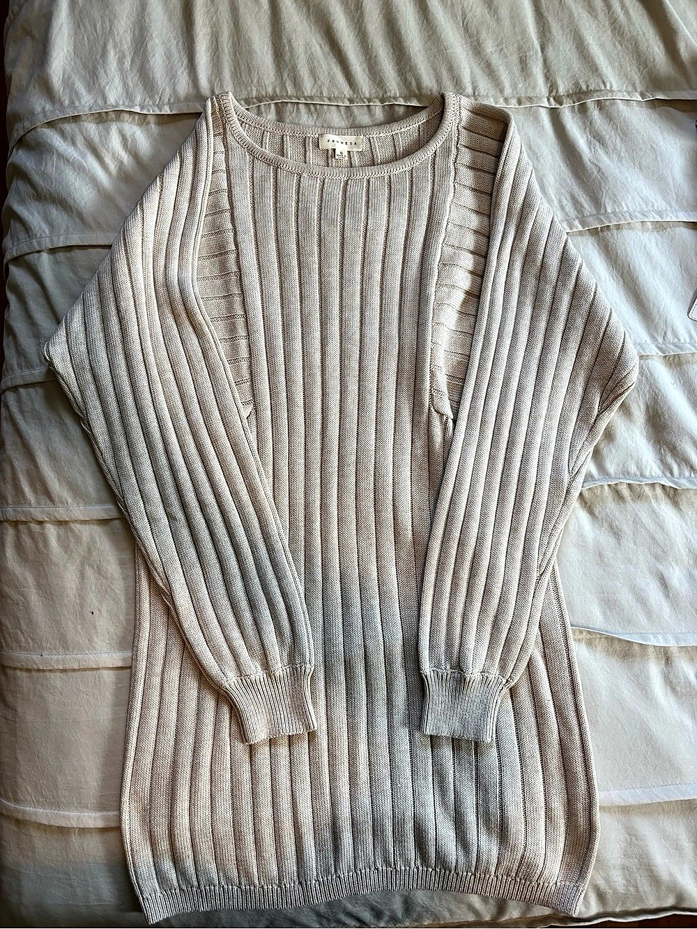 Sandro Cable Knit Crewneck Sweater Dress